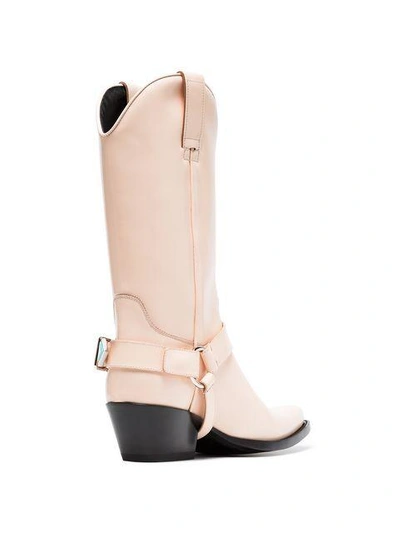 Shop Calvin Klein 205w39nyc Powder Tex Tammy 50 Leather Boots In Neutrals