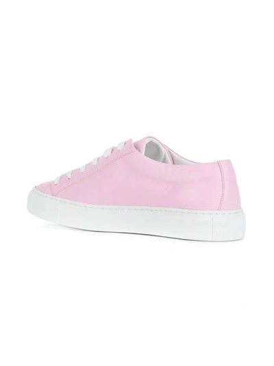 Shop Versace Logo Print Sneakers In Pink