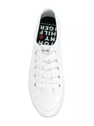 Shop Tommy Hilfiger Flatform Sneakers In White