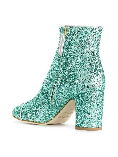 Shop Polly Plume Glittered Ankle Boots - Green