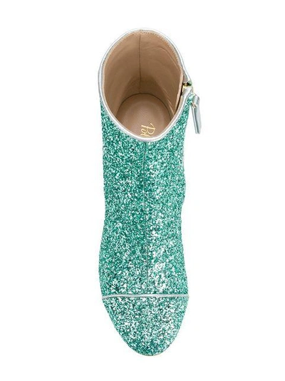 Shop Polly Plume Glittered Ankle Boots - Green