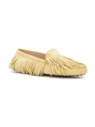 Tod's Yorky Gommino Moccasins In Suede In G017 Yellow