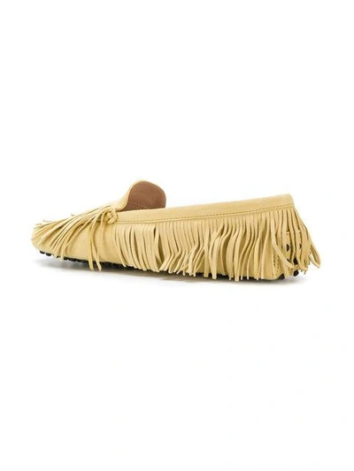 Tod's Yorky Gommino Moccasins In Suede In G017 Yellow