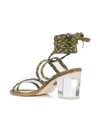 Shop Ritch Erani Nyfc Velvet Sandals In Greens
