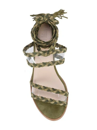 Shop Ritch Erani Nyfc Velvet Sandals In Greens