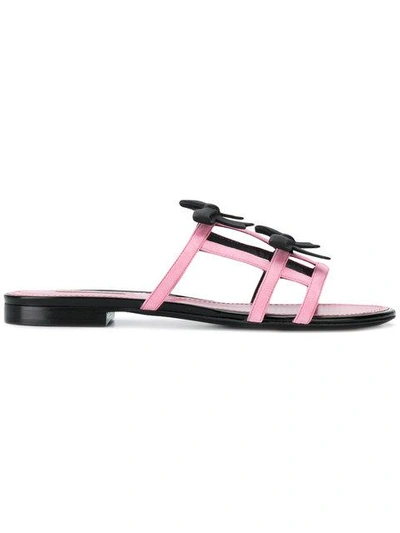 Shop Fabrizio Viti Bow Detail Sandals - Purple