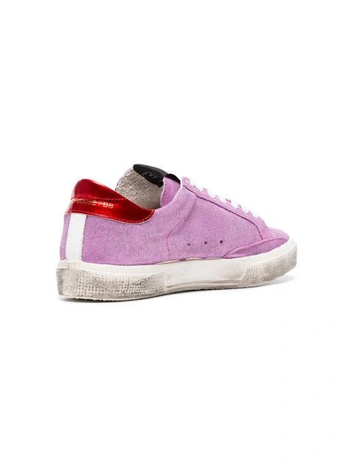 Shop Golden Goose Pink May Glitter Leather Sneakers