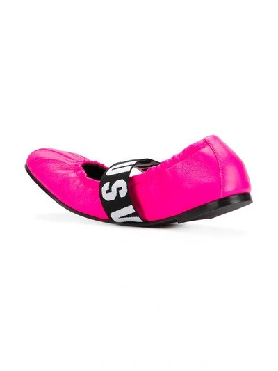 Shop Versus Logo Strap Ballerinas - Pink & Purple
