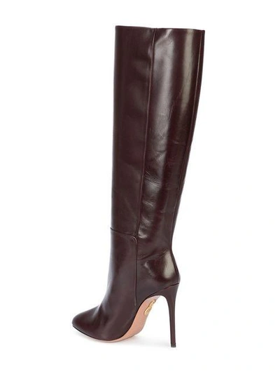 Shop Aquazzura Stiletto Knee High Boots In Pink