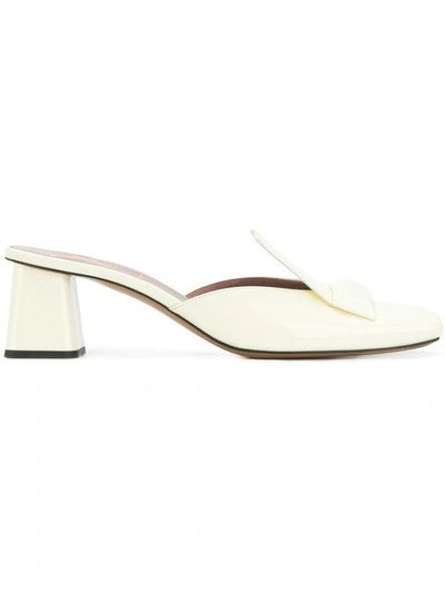 Shop Rayne Square Toe Block Heel Mules - White