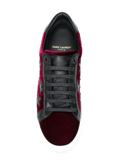 Shop Saint Laurent Velvet Signature Court Classic Sl/06 Velvet Sneakers In Red