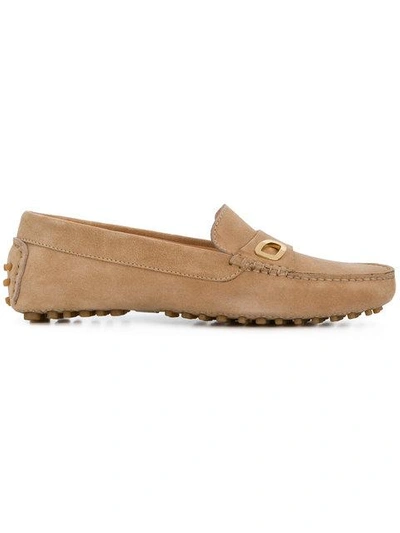 Shop Rupert Sanderson Gold Hardware Loafers In Neutrals