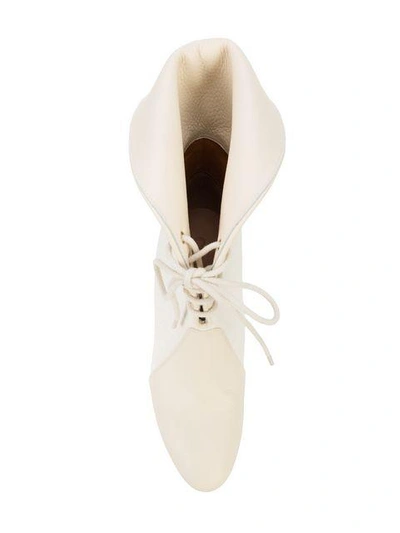 Shop Chloé Foldover Top Ankle Boots In White