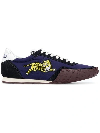 Shop Kenzo Tiger Running Sneakers In Blue