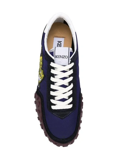 Shop Kenzo Tiger Running Sneakers In Blue