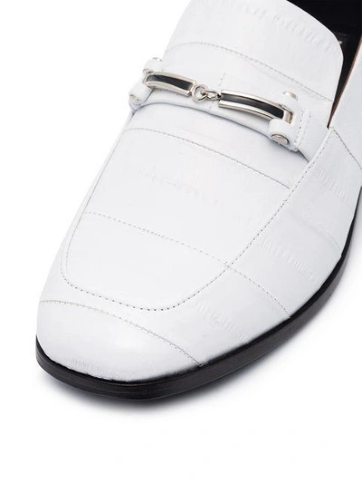 Shop Newbark White Melanie Leather Loafers