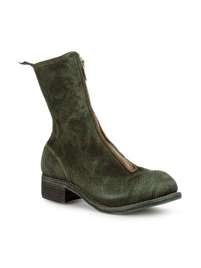 Shop Guidi Front-zip 40mm Ankle Boots In Green