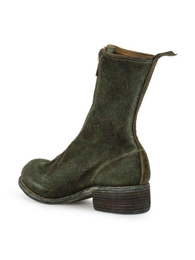 Shop Guidi Front-zip 40mm Ankle Boots In Green