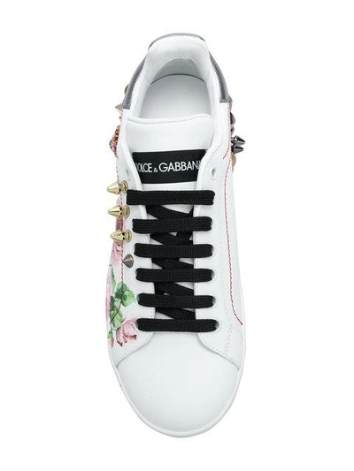 Shop Dolce & Gabbana Printed Low Top Sneakers In White