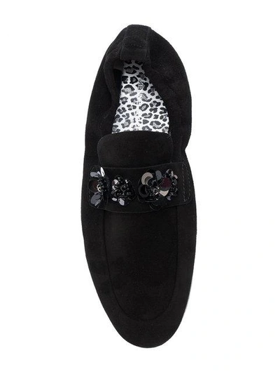 Shop Kennel & Schmenger Flower Embellished Loafers In Black