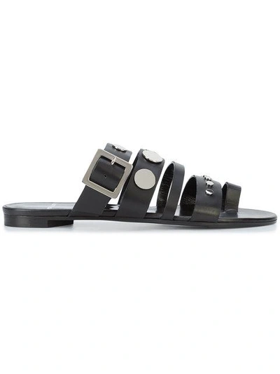 Shop Pierre Hardy Multi Strap Sandals - Black