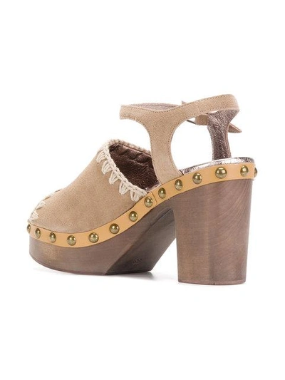 Shop Mou Ankle Strap Clogs In Neutrals