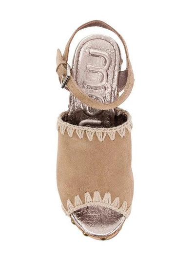 Shop Mou Ankle Strap Clogs In Neutrals