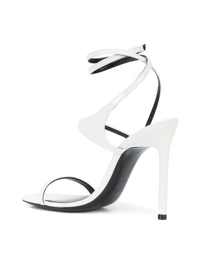 Shop Saint Laurent Amber 105 Crossover Strap Sandals - White