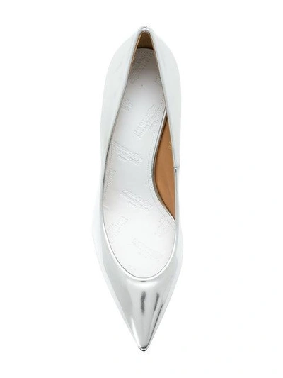 Shop Maison Margiela Sculpted Heel Pumps In Metallic