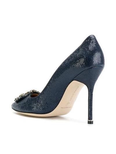 Shop Manolo Blahnik Hangisi Pumps - Blue