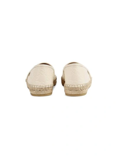 Shop Gucci Signature Leather Espadrilles In Neutrals