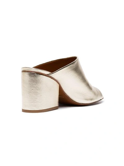 Shop Robert Clergerie Gold Caren 75 Leather Mules In Metallic