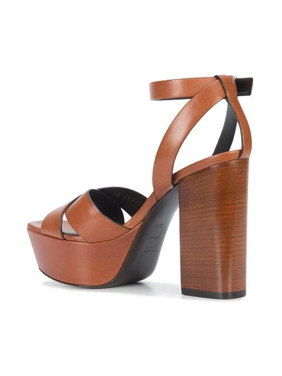 Shop Saint Laurent Farrah Sandals - Brown