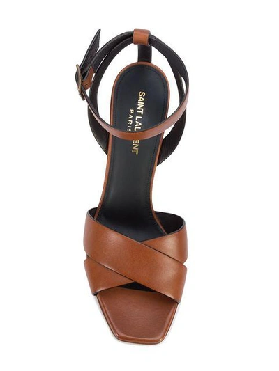 Shop Saint Laurent Farrah Sandals - Brown