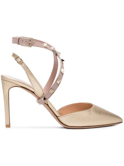 Shop Valentino Garavani Rockstud Pumps In Metallic