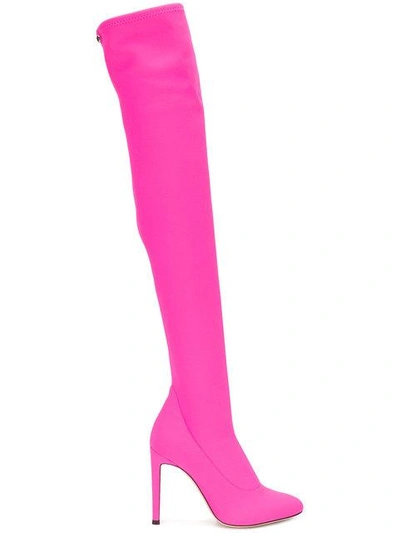 Shop Giuseppe Zanotti Design Over The Knee Boots - Pink