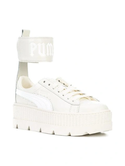 Shop Fenty X Puma Ankle Strap Platform Sneakers - White