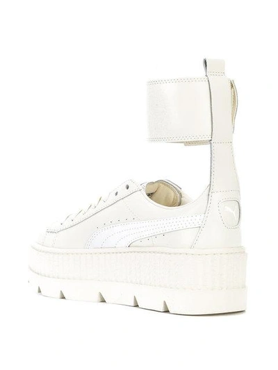 Shop Fenty X Puma Ankle Strap Platform Sneakers - White