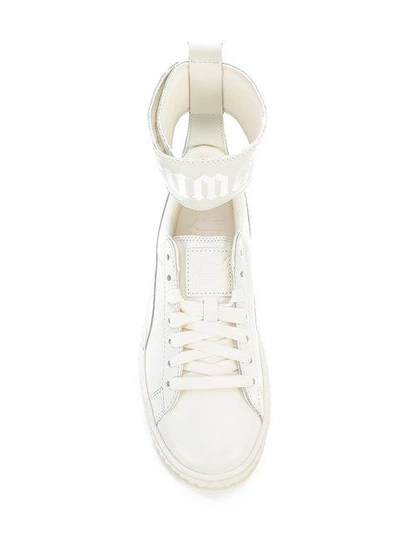 Shop Fenty X Puma Ankle Strap Platform Sneakers - White
