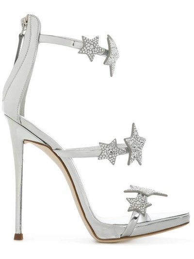 Shop Giuseppe Zanotti 'harmony Star' Sandals In Metallic