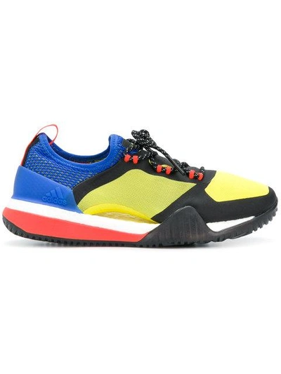 Shop Adidas By Stella Mccartney Pureboost Tr3.0 Colour Block Sneakers In Yellow
