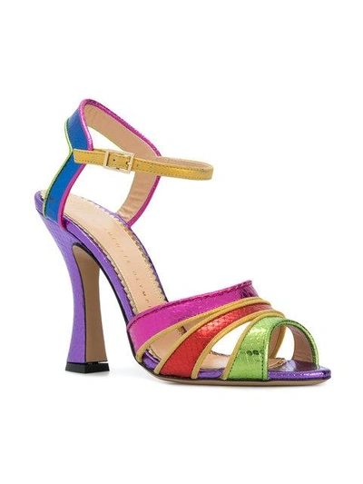 Shop Charlotte Olympia Isla Rainbow Sandals In Multicolour