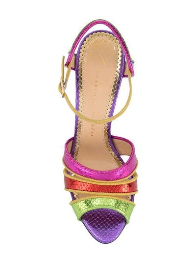Shop Charlotte Olympia Isla Rainbow Sandals In Multicolour