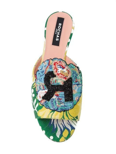 Shop Rochas Embellished R Sandals