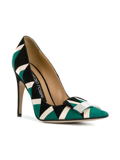 Shop Sergio Rossi Patterned Pointed Pumps In Multicolour