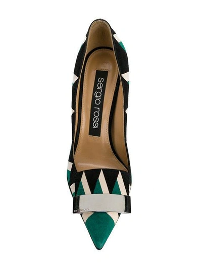 Shop Sergio Rossi Patterned Pointed Pumps In Multicolour