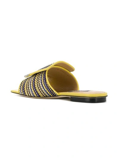 Shop Sergio Rossi Striped Sr1 Sandals - Yellow