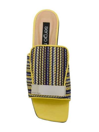Shop Sergio Rossi Striped Sr1 Sandals - Yellow
