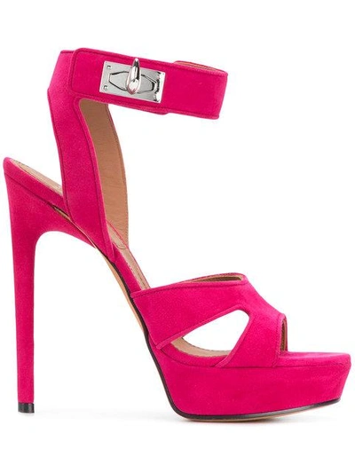 Shop Givenchy Shark Lock Sandals In Pink