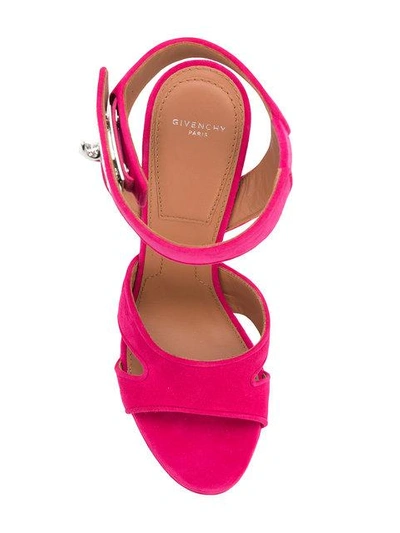 Givenchy Shark Suede Plateau Sandals In Pink